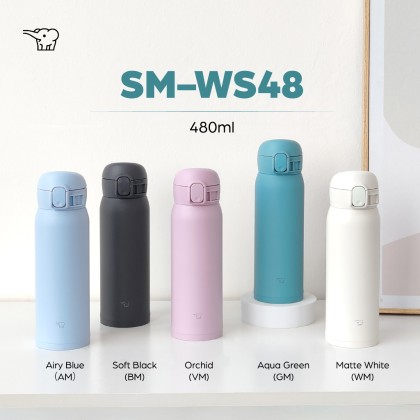 ZOJIRUSHI 0.36L/0.48L S/S ONE TOUCH FLIP-OPEN MUG - SM-WS-36/48