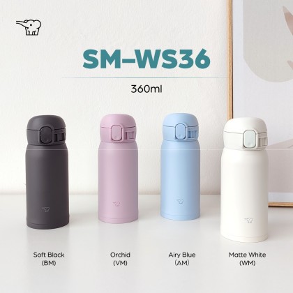 ZOJIRUSHI 0.36L/0.48L S/S ONE TOUCH FLIP-OPEN MUG - SM-WS-36/48