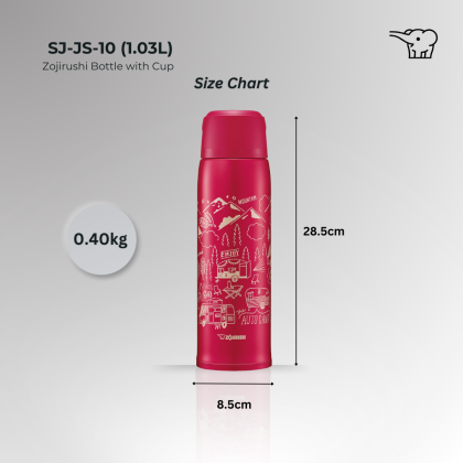 ZOJIRUSHI 1.03L BOTTLE WITH CUP - SJ-JS-10 ZOJIRUSHI 1.03L BOTTLE WITH CUP - SJ-JS-10