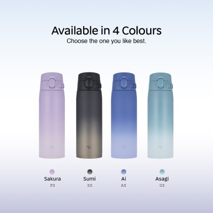 ZOJIRUSHI 0.60L/0.95L S/S ONE TOUCH FLIP-OPEN MUG - SM-VH-60/95