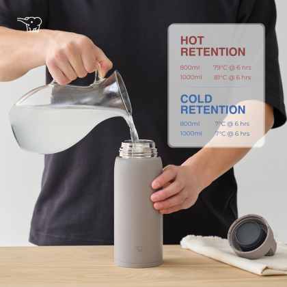 ZOJIRUSHI 0.8L/1.0L S/S TWIST OPEN MUG - SU-DA80/100 ZOJIRUSHI 0.8L/1.0L S/S TWIST OPEN MUG - SU-DA80/100