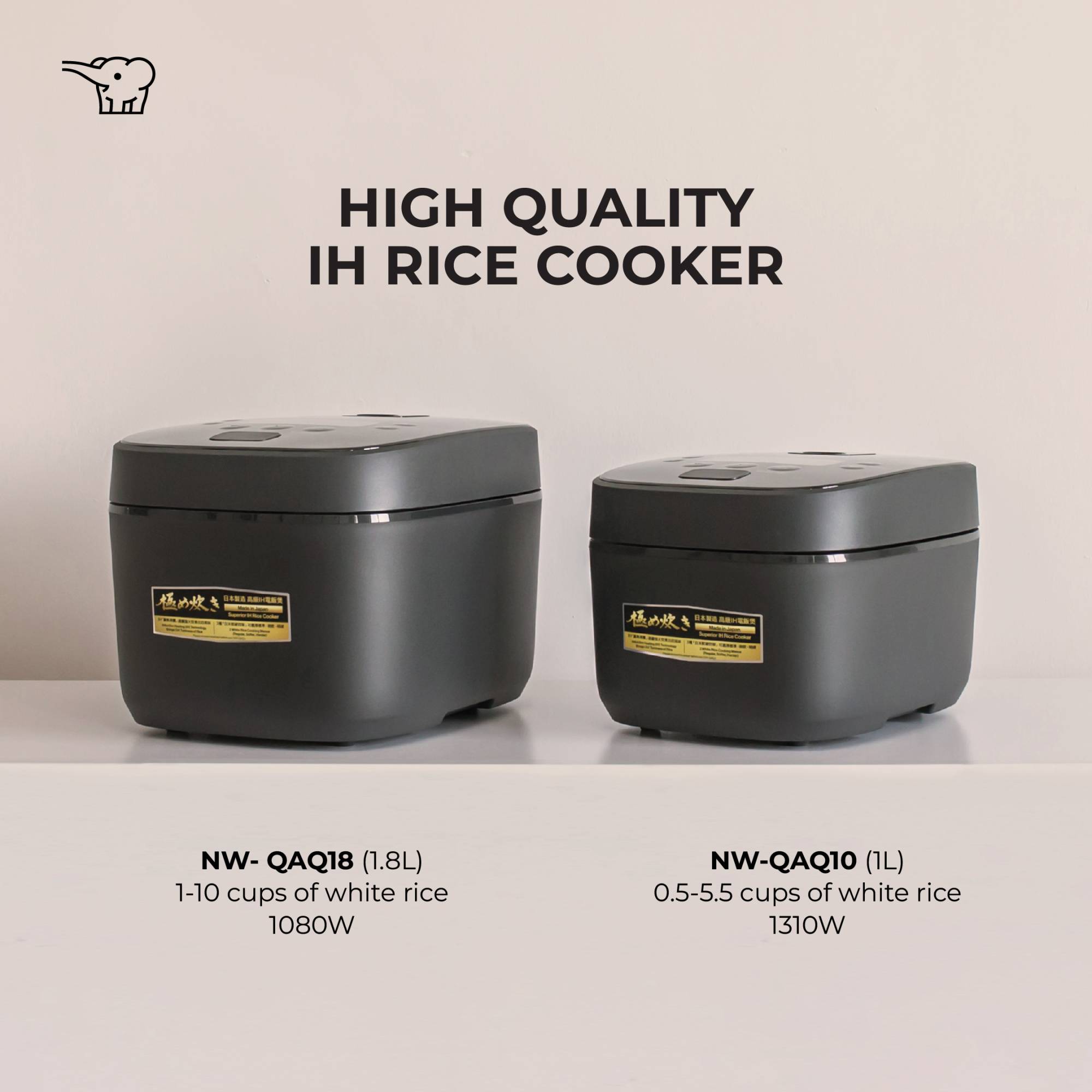 ZOJIRUSHI 1L/1.8L IH RICE COOKER & WARMER - NW-QAQ10/18