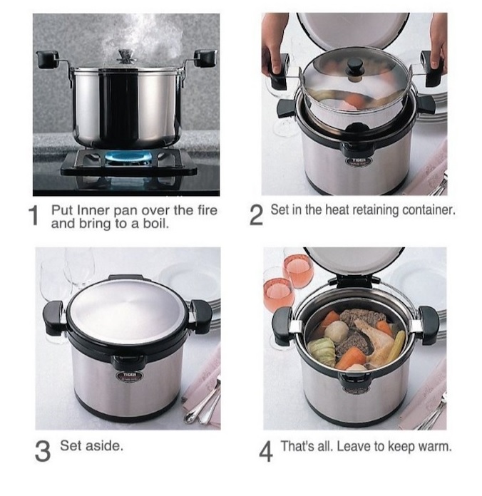 ZOJIRUSHI 6L/8L STAINLESS STEEL THERMAL VACUUM COOKING POT SNXAEXA